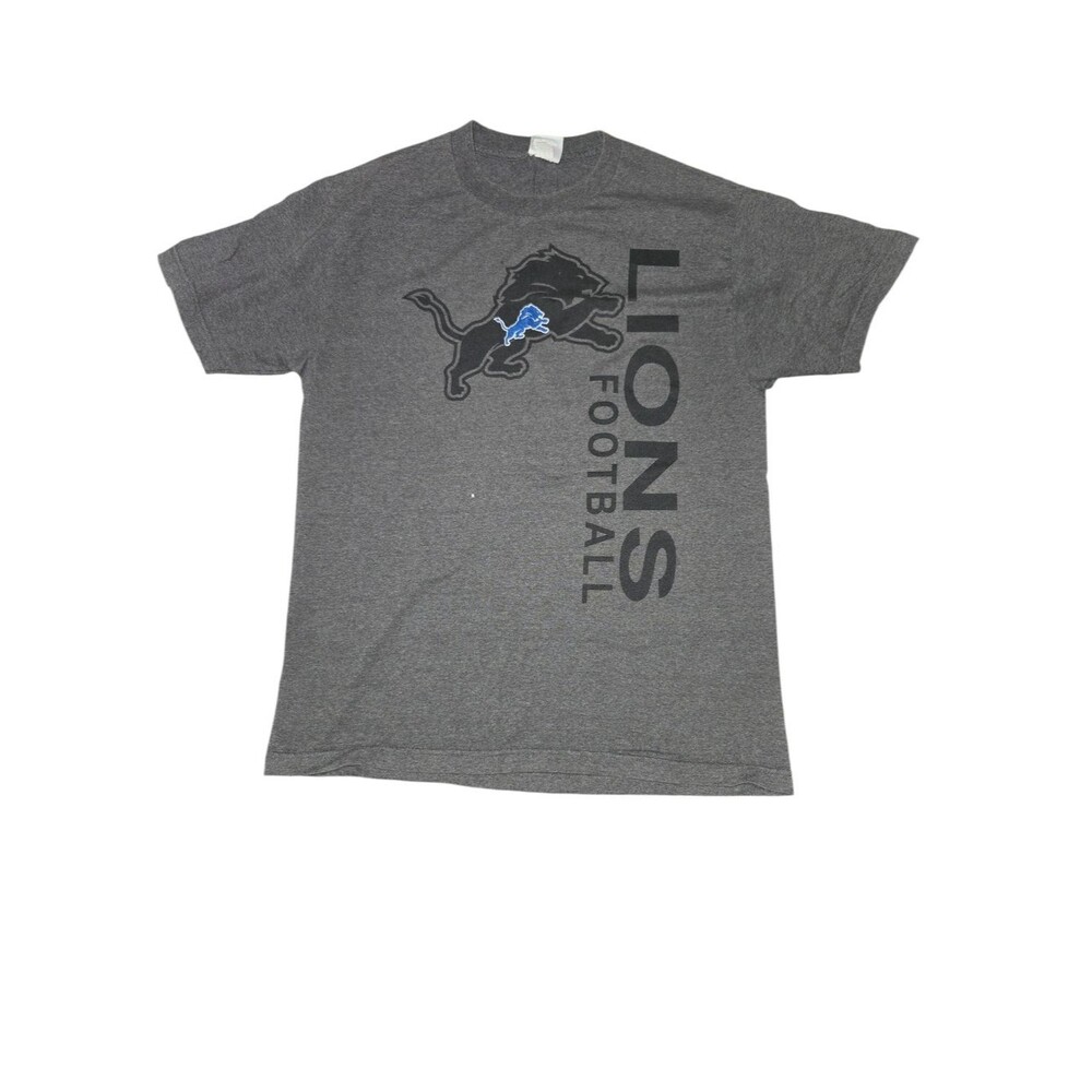 Team Apparel Gray Detroit Lions Football Short Sleeve Tee with Blue Accent